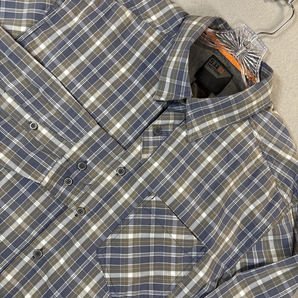 5.11 Tactical Shirt Plaid Long Sleeve Snap Front Men's XLarge‎ Outdoors